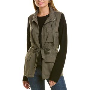 Go By GoSilk Women’s Safari Cargo Vest Green Multi Pocket Size Small